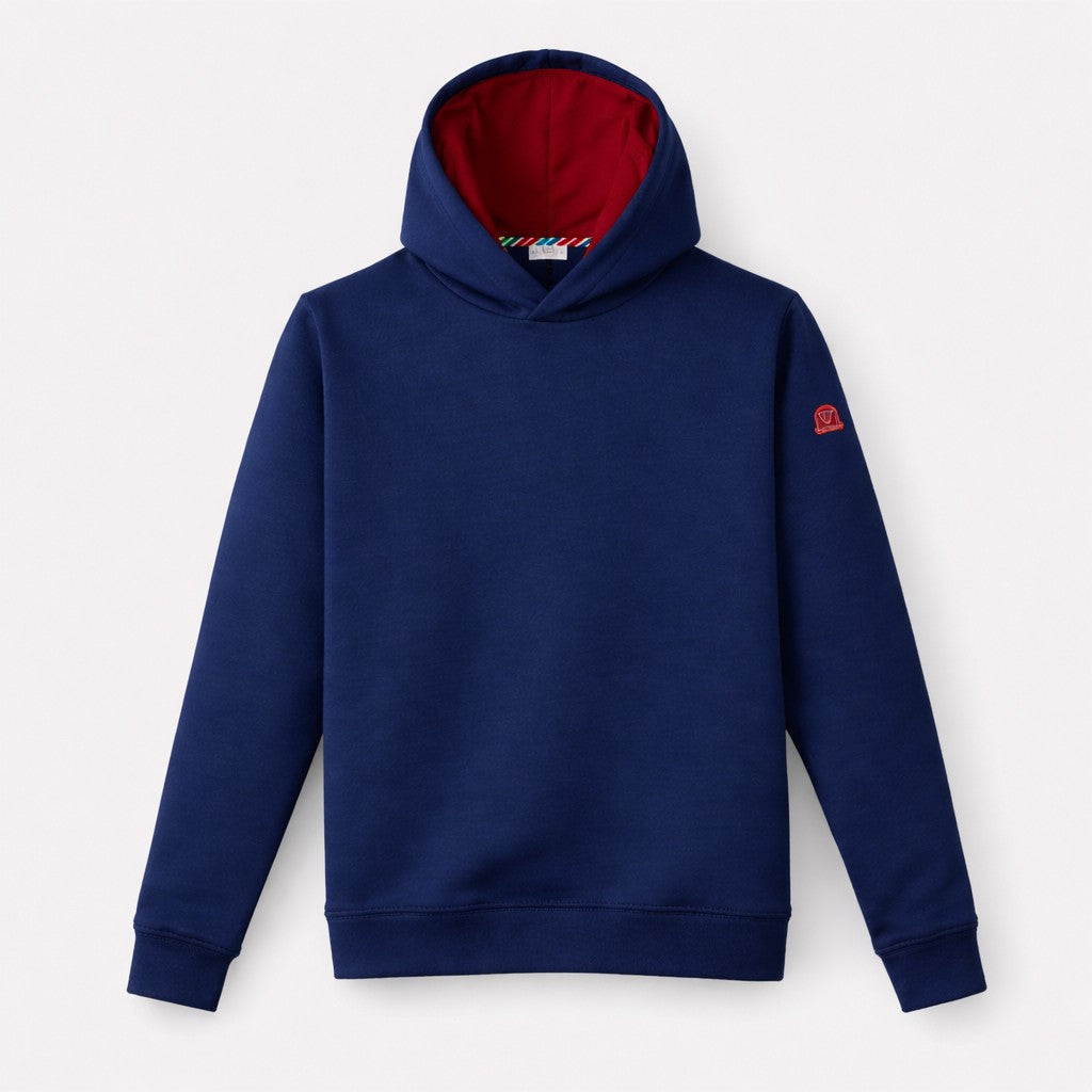 Hoodie Bleu Indigo - Swiss Made - Cerise