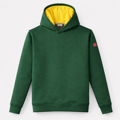 Hoodie vert - Swiss Made - jaune