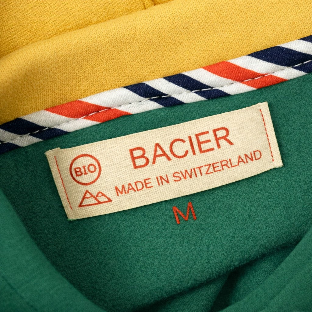 Hoodie vert - Swiss Made - jaune