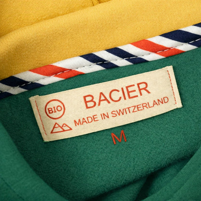 Hoodie vert - Swiss Made - jaune