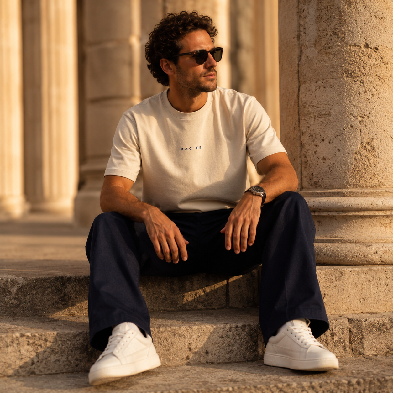 T-Shirt Bio Beige — Fabriqué en Suisse | BACIER